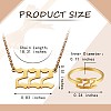 Angel Number Pendant Necklace & Open Cuff Ring JX196A-3