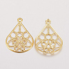 201 Stainless Steel Filigree Pendants STAS-F162-35G-2