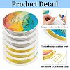 6 Rolls 6 Style Round Copper Jewelry Wire CWIR-FG0001-01A-4