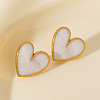 Fashionable 304 Stainless Steel Heart Stud Earrings JW1636-2-1