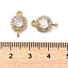 Brass Pave Cubic Zirconia Connector Charms KK-D093-09G-02-3