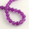 Dyed Natural White Jade Round Bead Strands G-Q937-17-2