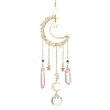 Moon & Star Brass Hanging Ornaments HJEW-TA00095-01-1