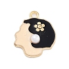 Light Gold Plated Alloy Enamel Pendants ENAM-M219-15KCG-02-1