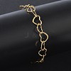 304 Stainless Steel Heart Link Chain Bracelets SA-CBA2696-16G-2