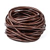 3mm Saddle Brown Color Cowhide Leather Beading Cords X-WL-A002-12-2