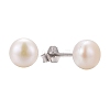 Anti-Tarnish Pearl Ball Stud Earrings X-EJEW-Q701-01A-5