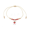 Adjustable Handmade MIYUKI Glass Seed Beads & Natural Agate Charm Bracelets BJEW-MZ00248-03-2