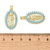 Brass Micro Pave Sky Blue Cubic Zirconia Pendants CU-CBA6938-11G-01-3