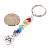 5Pcs 5 Styles Tree of Life Tibetan Style Alloy Pendant Keychains KEYC-JKC00689-S-5