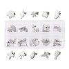 20Pcs 10 Style 201 Stainless Steel Stud Earring Findings STAS-YW0001-70P-1