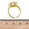Brass Micro Pave Cubic Zirconia Cuff Open Rings RJEW-C163-03A-G-5