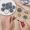 20Pcs Flower Zinc Alloy & Rhinestone & Glass Rivets BUTT-NB0001-84A-3