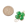 Dyed Natural Malaysia Jade Copper Wire Wrapped Shamrock Pendants PALLOY-JF02972-02-2