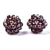 Transparent Electroplate Glass Round Woven Beads GLAA-T024-01C-B02-1