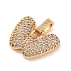 Brass Micro Pave Cubic Zirconia Pendants KK-C076-29W-G01-2