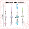 4Pcs Acrylic & Glass Mobile Straps HJEW-DR00060-2