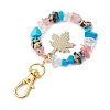 Natural & Synthetic Gemstone Chips Beads & Maple Leaf Alloy Enamel Pendant Decoration KEYC-JKC01018-01-4