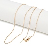 1mm Rack Plating Brass Cable Chain Adjustable Slider Necklaces for Women Men MAK-L044-55LG-2