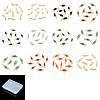 48Pcs 12 Colors Eco-Friendly Electroplated Glass Connector Charms KK-FH0007-16-RS-1