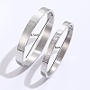 Non-Tarnish 2Pcs 2 Style Stainless Steel Hinged Bangles for Women QR1999-2-2