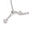 Anti-Tarnish Rhodium Plated 925 Sterling Silver Wheat Chains Necklace for Women STER-I021-02A-P-3