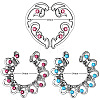 3 Pairs 3 Styles Titanium Rhinestone Heart Nipple Rings WG76523-08-1