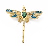 Rack Plating Brass Micro Pave Cubic Zirconia Pendants KK-E281-07G-02-1