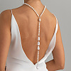 Imitation Pearl & CCB Teardrop Wedding Bridal Backdrop Necklaces for Backless Dress WG70975-01-3