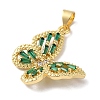 Rack Plating Brass & Cubic Zirconia Pendants KK-L216-014G-02-2