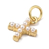 Rack Plating Brass with ABS Plastic Imitation Pearl Charms KK-B092-30X-G-2