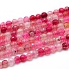 Dyed Natural Agate Faceted Round Beads Strands G-P098-M-2