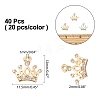 ARRICRAFT 40Pcs 2 Colors Crown Alloy Rhinestone Pendant ALRI-AR0001-01-6