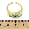 Brass Enamel Cuff Rings for Women RJEW-L113-027G-5