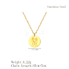 Stylish Stainless Steel Flat Round Gemini Zodiac Pendant Necklaces for Women's Daily Wear UA3158-1-3