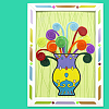 Creative DIY Flower Pattern Plush Stick Art Kits DIY-G087-04-1