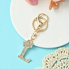 Golden Alloy Rhinestone Keychain KEYC-YW00105-12-1