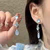 Alloy & Glass Teardrop Stud Earrings WGA7598-01-2