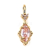 Brass Micro Pave Cubic Zirconia Pendants KK-F901-02C-G-1
