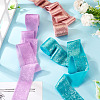 3Pcs 3 Colors 5 Yards Single Face Sparkle Satin Frayed Ribbon SRIB-TA0001-20-5