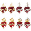 8Pcs 4 Styles Brass Glass Pendants KK-TA0008-17-1