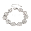 Flat Round with Saint Benedict Brass Link Chain for Women BJEW-K248-06A-P-4