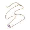 Natural Amethyst/Rose Quartz/Tiger Eye/Amazonite/Sodalite Faceted Column Pendant Necklaces NJEW-JN05133-02-5