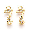 Brass Micro Pave Cubic Zirconia Charms KK-N261-104H-G-1