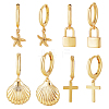 4 Pairs 4 Styles Brass Hoop Earrings EJEW-AR0001-12-1