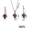Elegant Cross Brass Rhinestones Necklace & Hoop Earrings Set for Women XB3228-3-1