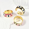 Eye Brass Enamel Cuff Rings RJEW-L113-036G-3