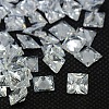20PCS Clear Grade A Square Shaped Cubic Zirconia Pointed Back Cabochons X-ZIRC-M004-5x5mm-007-1