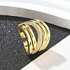 Rack Plating Brass Micro Pave Cubic Zirconia Open Cuff Finger Rings for Women RJEW-M028-81G-4