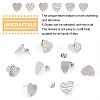 Unicraftale 36Pcs 6 Style 304 Stainless Steel Stud Earring Findings EJEW-UN0001-71-4